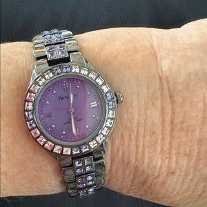 Armitron Purple Stone-Studded Watch